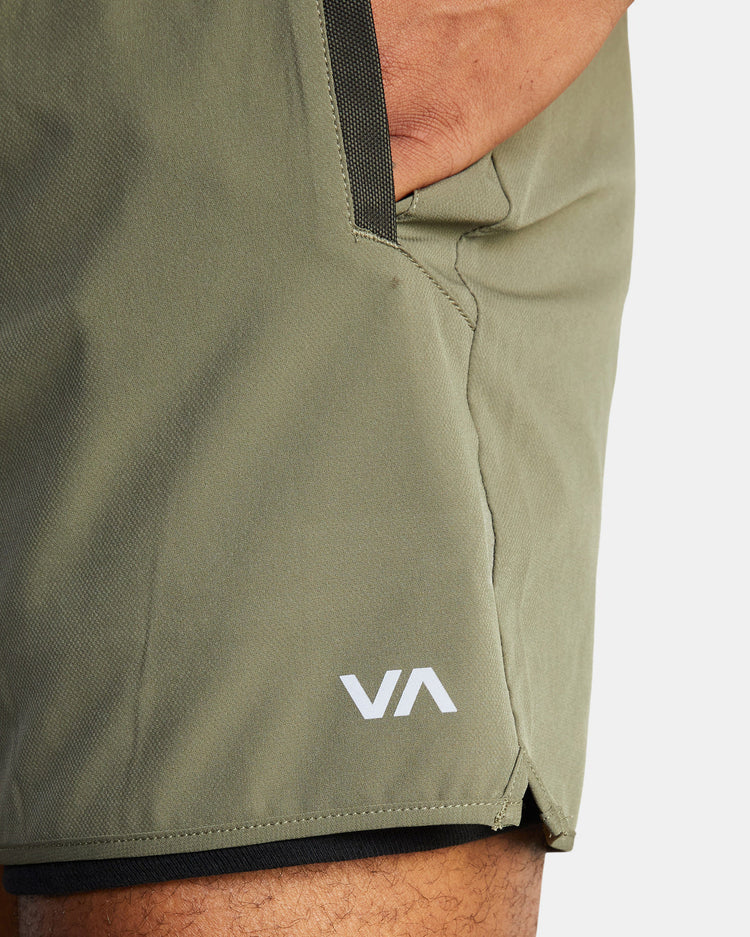 Yogger Elastic Waist Running Shorts 15" - Olive