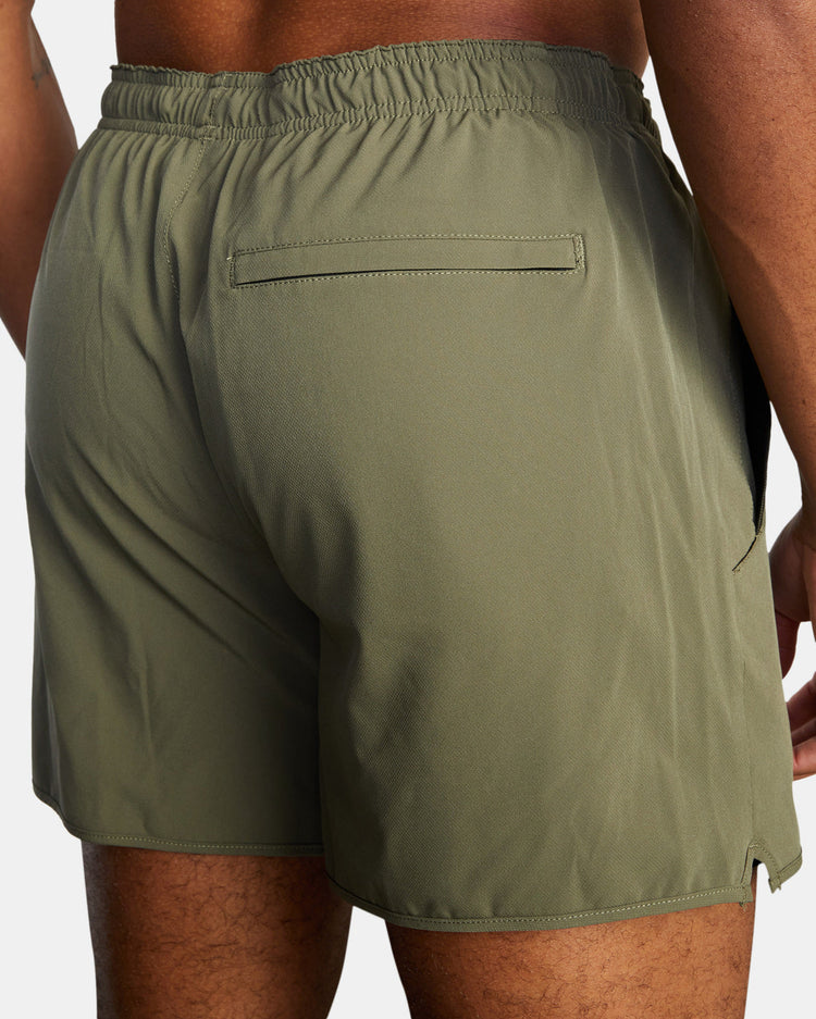 Yogger Elastic Waist Running Shorts 15" - Olive