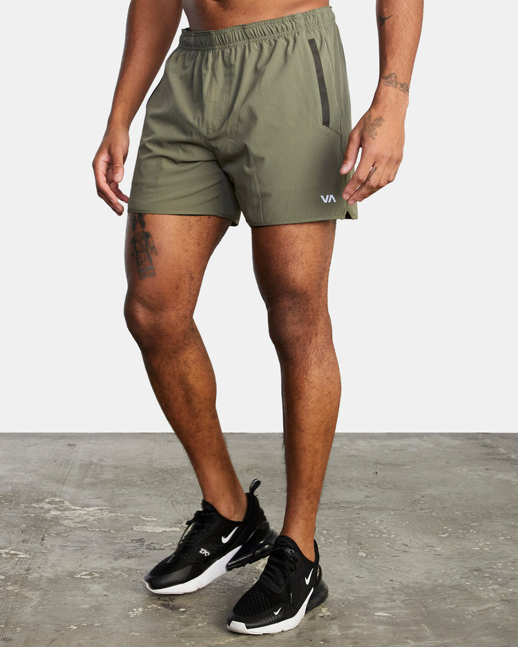 Yogger Elastic Waist Running Shorts 15" - Olive