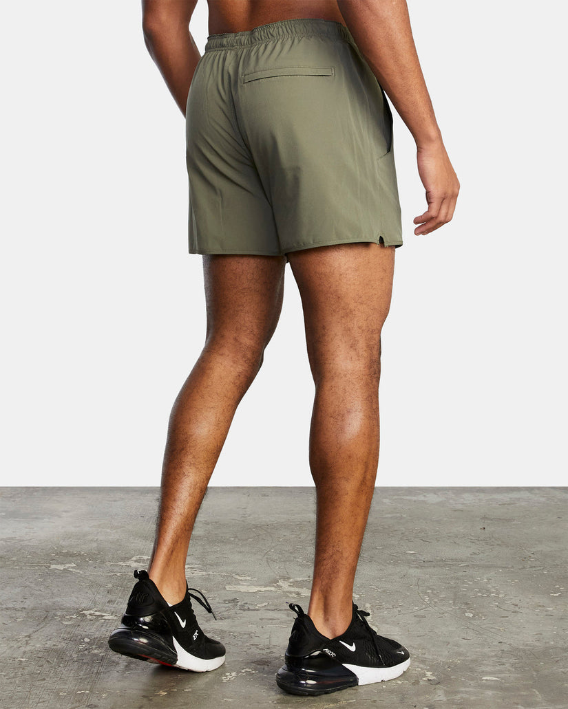 Yogger Elastic Waist Running Shorts 15" - Olive