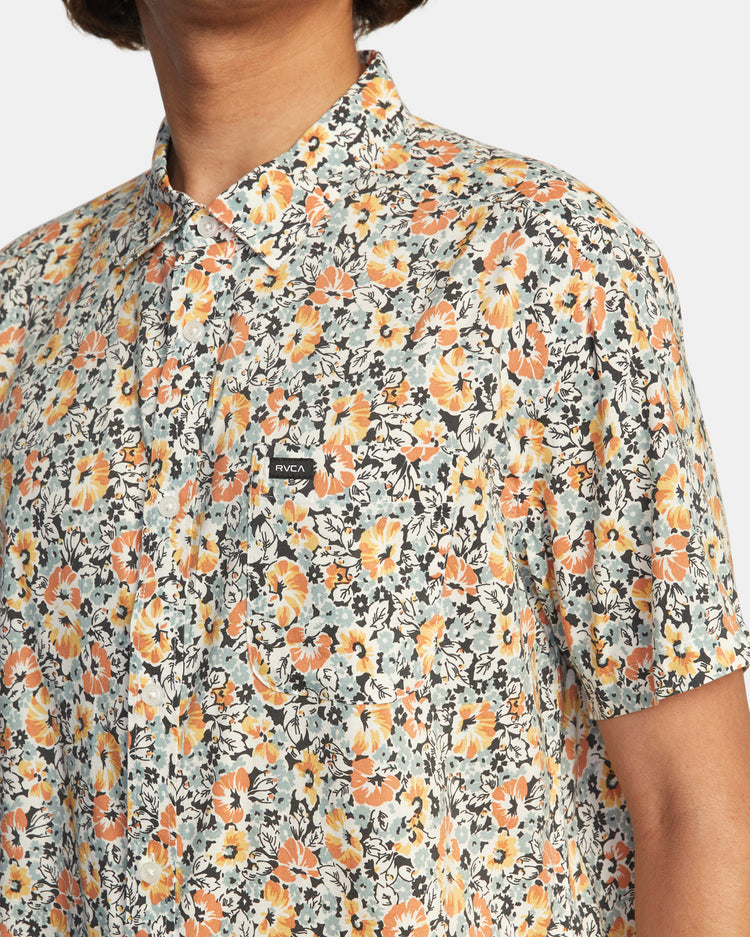 Lewis Floral Short Sleeve Shirt - Antique White