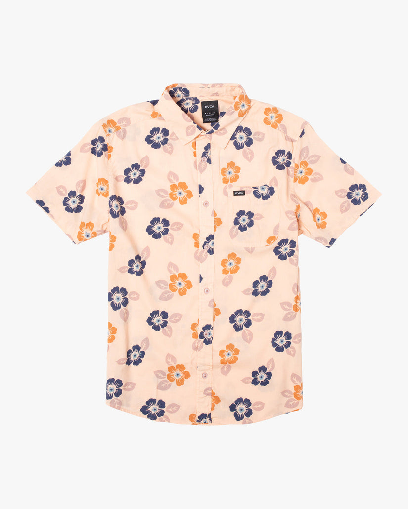 Botanical Short Sleeve Shirt - Pale Mauve