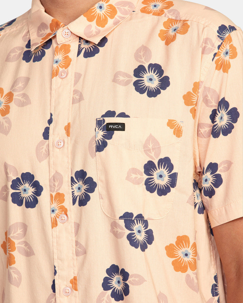 Botanical Short Sleeve Shirt - Pale Mauve