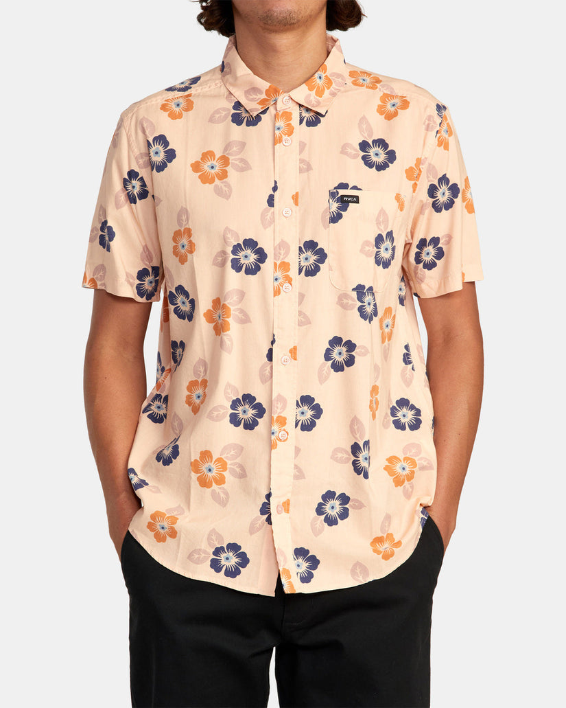 Botanical Short Sleeve Shirt - Pale Mauve