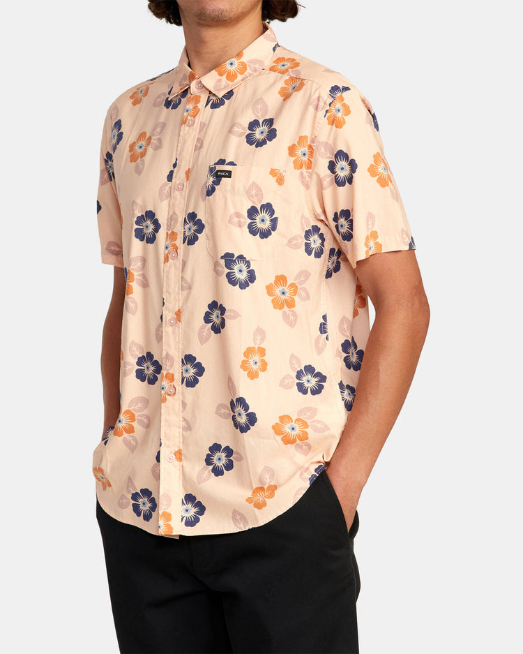 Botanical Short Sleeve Shirt - Pale Mauve