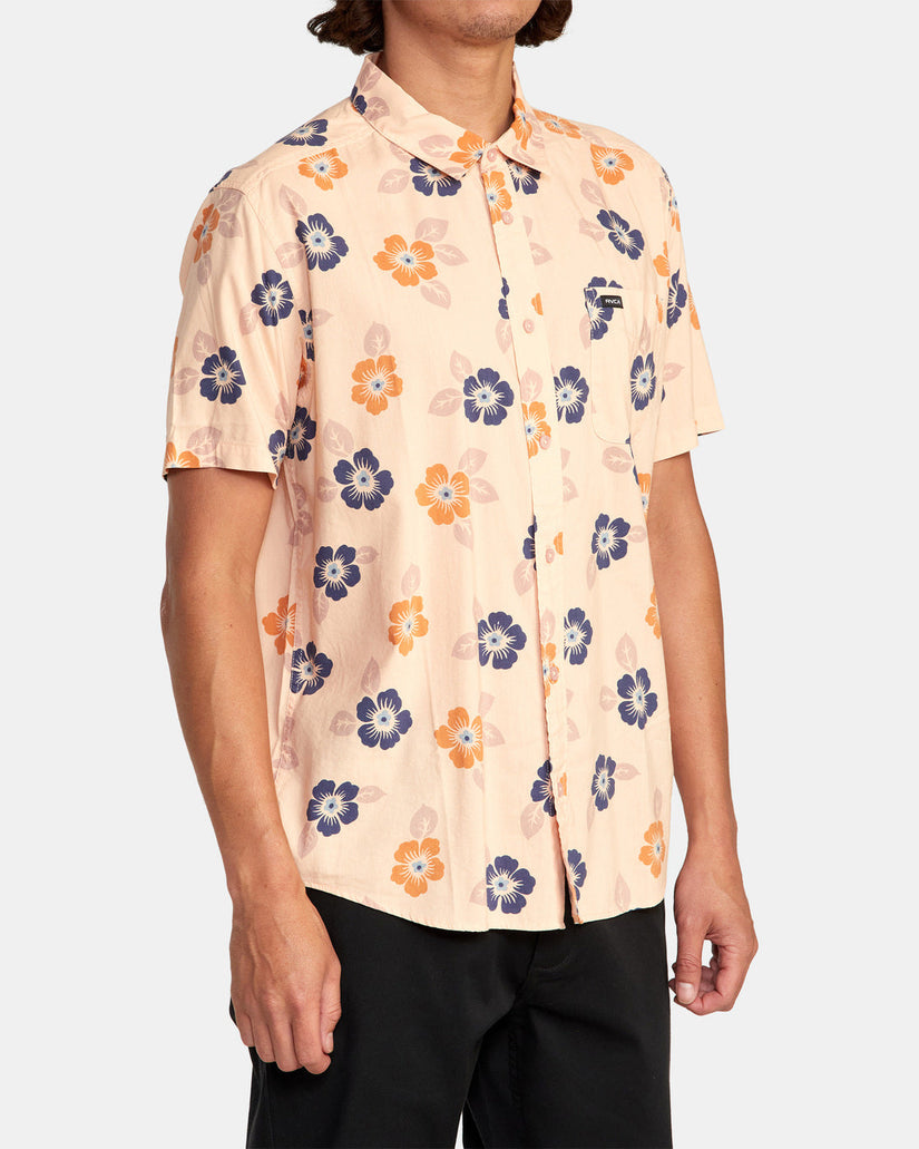 Botanical Short Sleeve Shirt - Pale Mauve