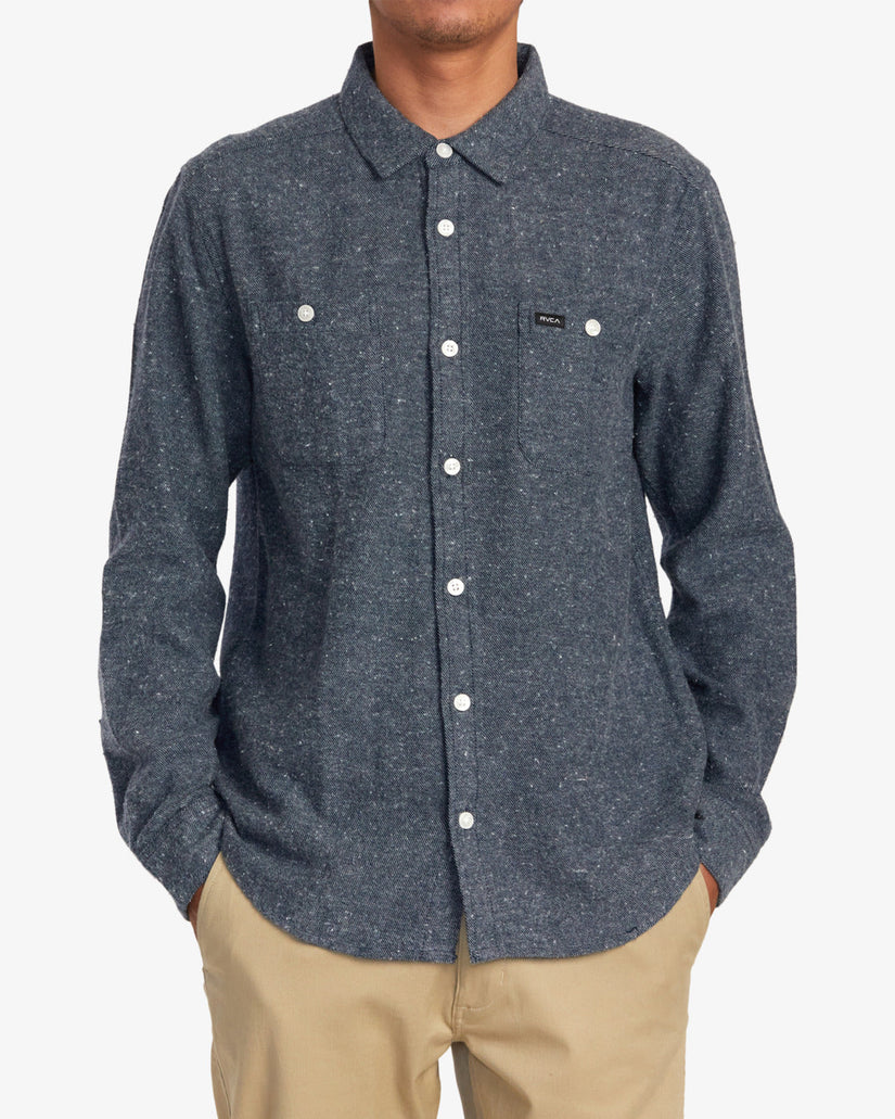 Harvest Neps Flannel Shirt - Moody Blue