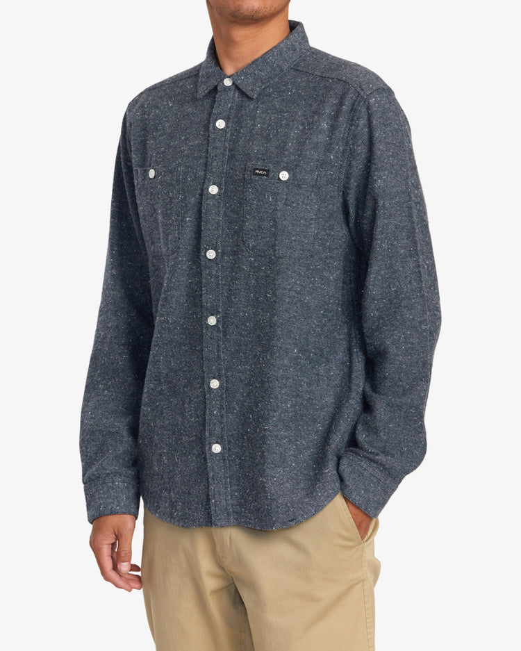 Harvest Neps Flannel Shirt - Moody Blue