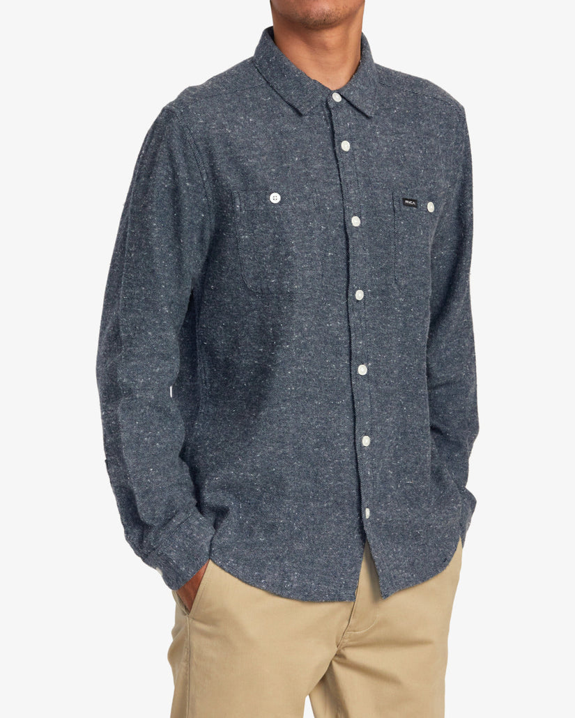 Harvest Neps Flannel Shirt - Moody Blue