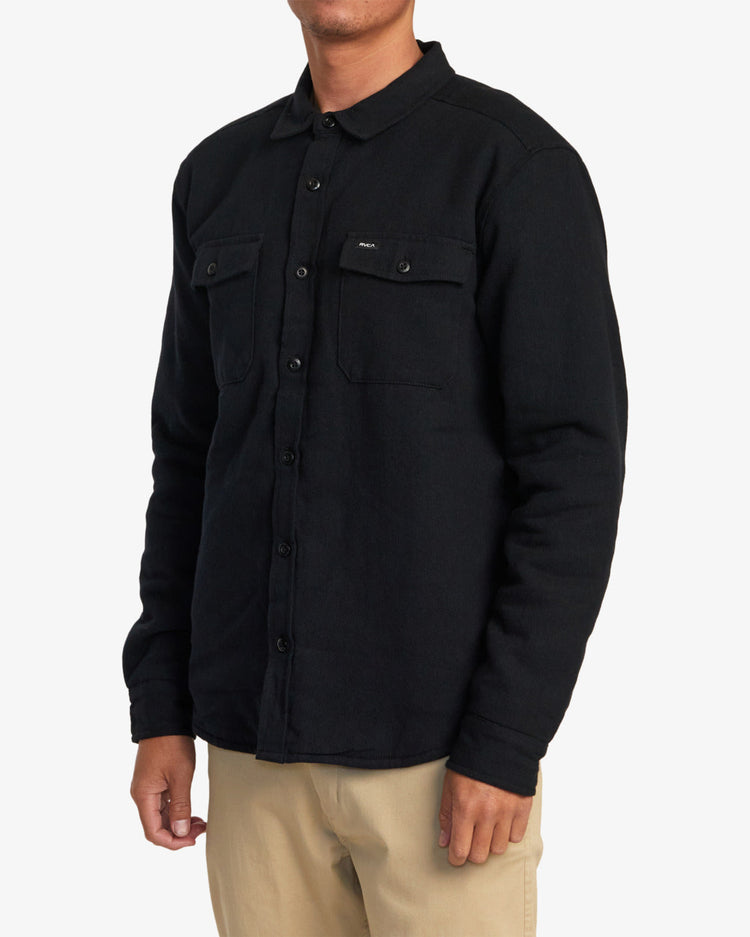 Instrument Quilted Flannel Shirt - Black