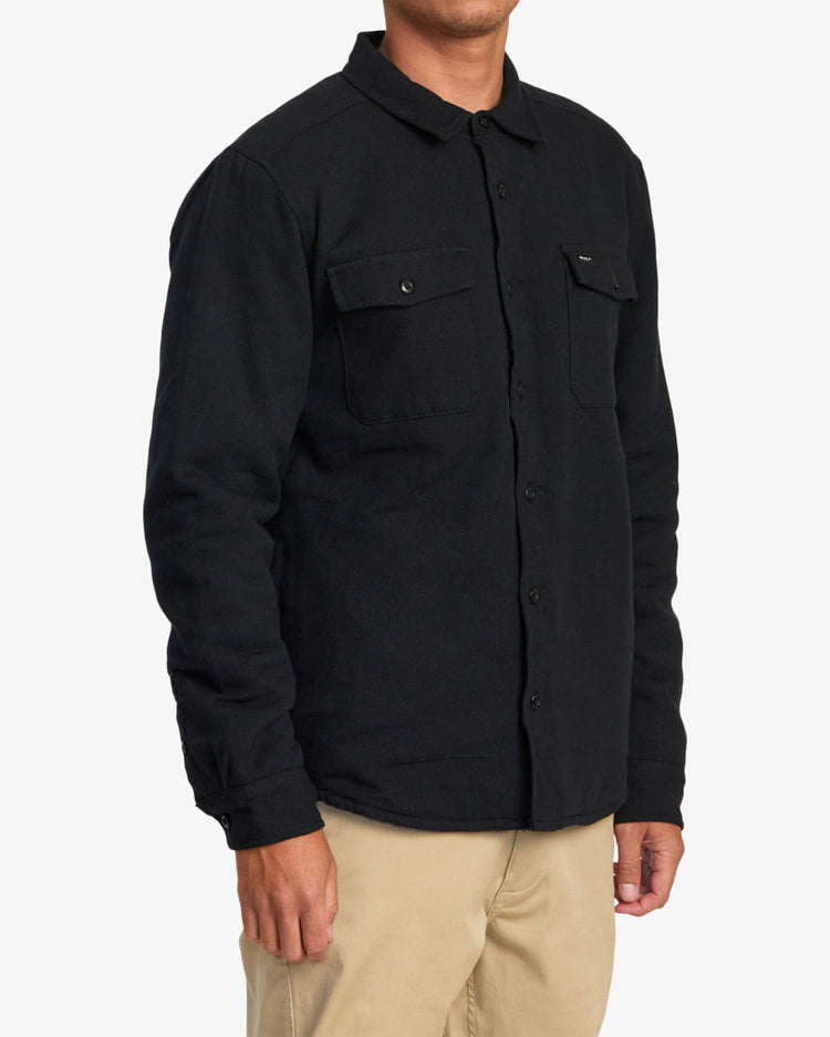 Instrument Quilted Flannel Shirt - Black