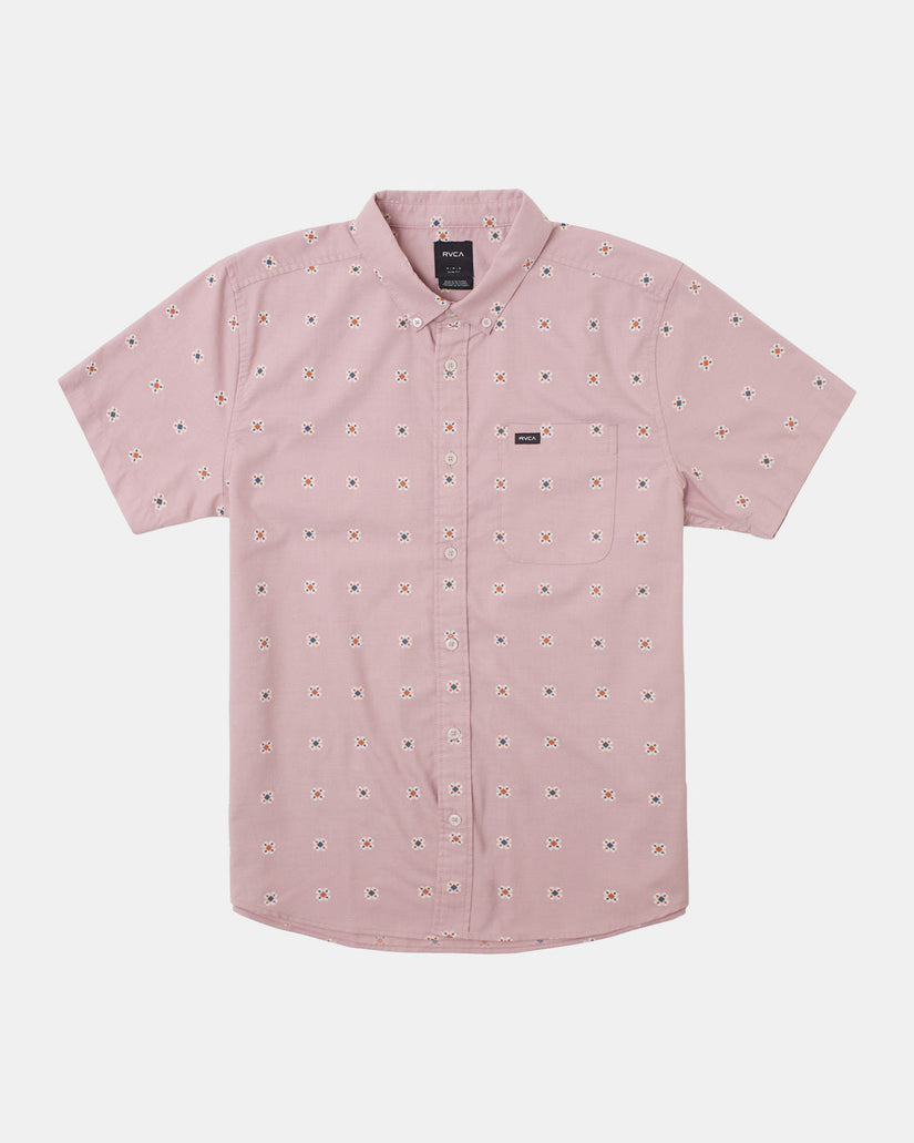 That'll Do Print Short Sleeve Shirt - Pale Mauve Multi