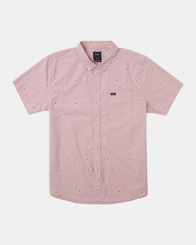 That'll Do Print Short Sleeve Shirt - Pale Mauve Multi