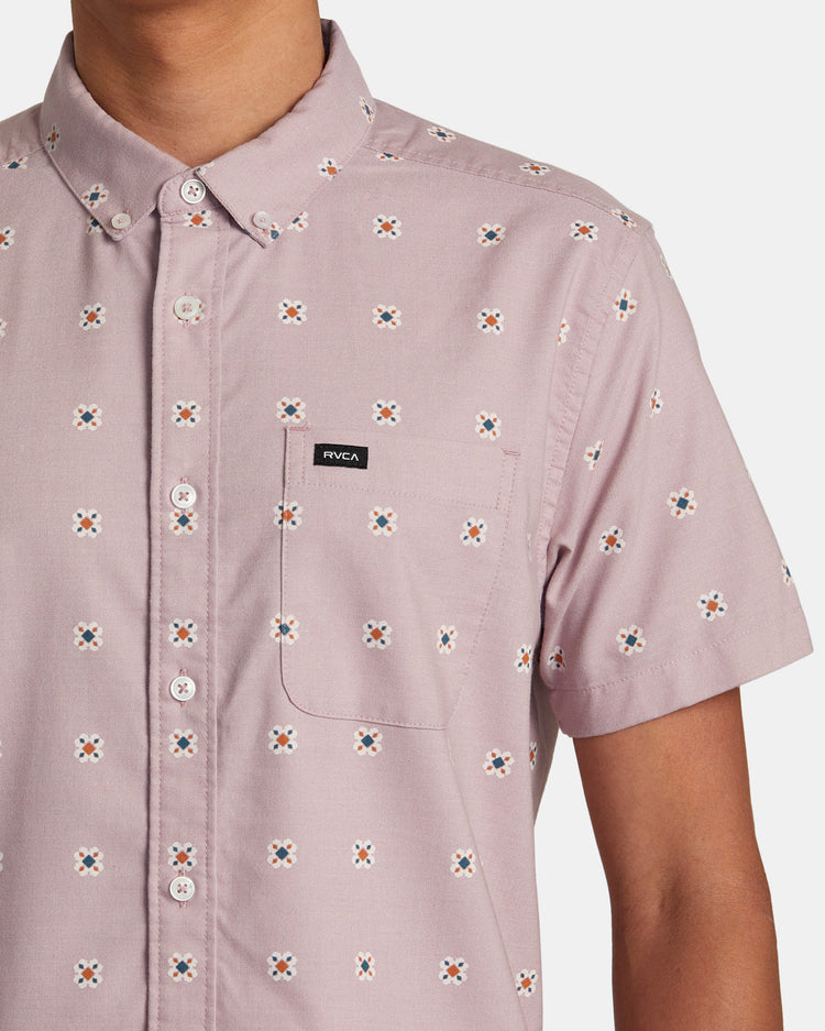 That'll Do Print Short Sleeve Shirt - Pale Mauve Multi