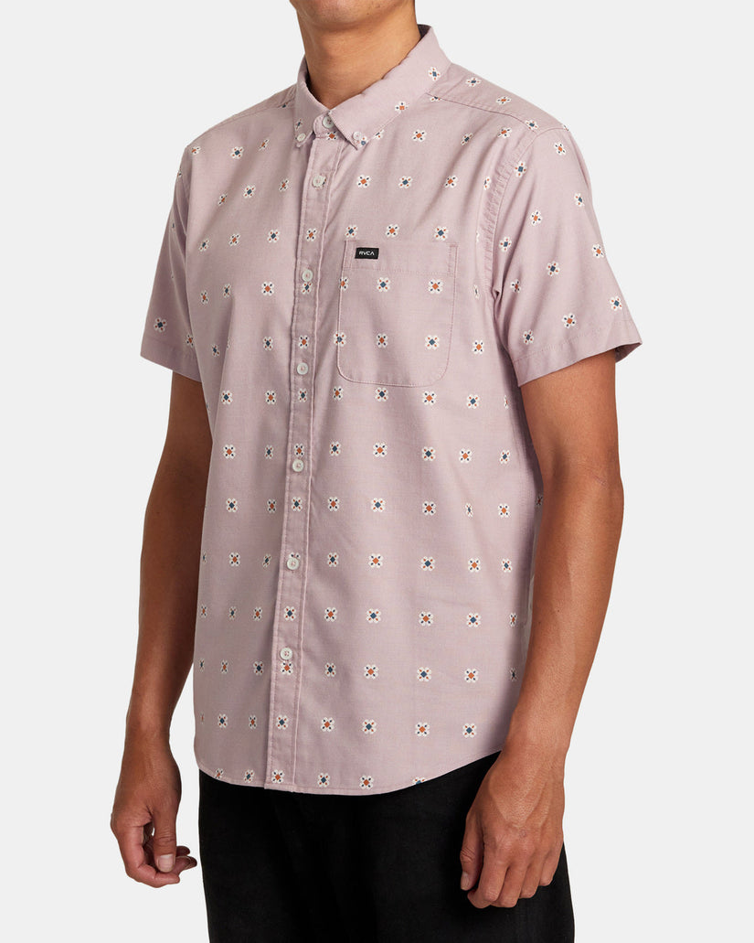 That'll Do Print Short Sleeve Shirt - Pale Mauve Multi