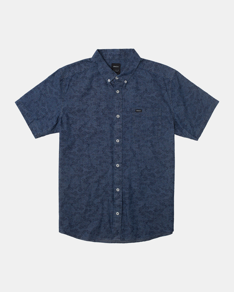 Neon Dragon Denim Short Sleeve Shirt - Denim