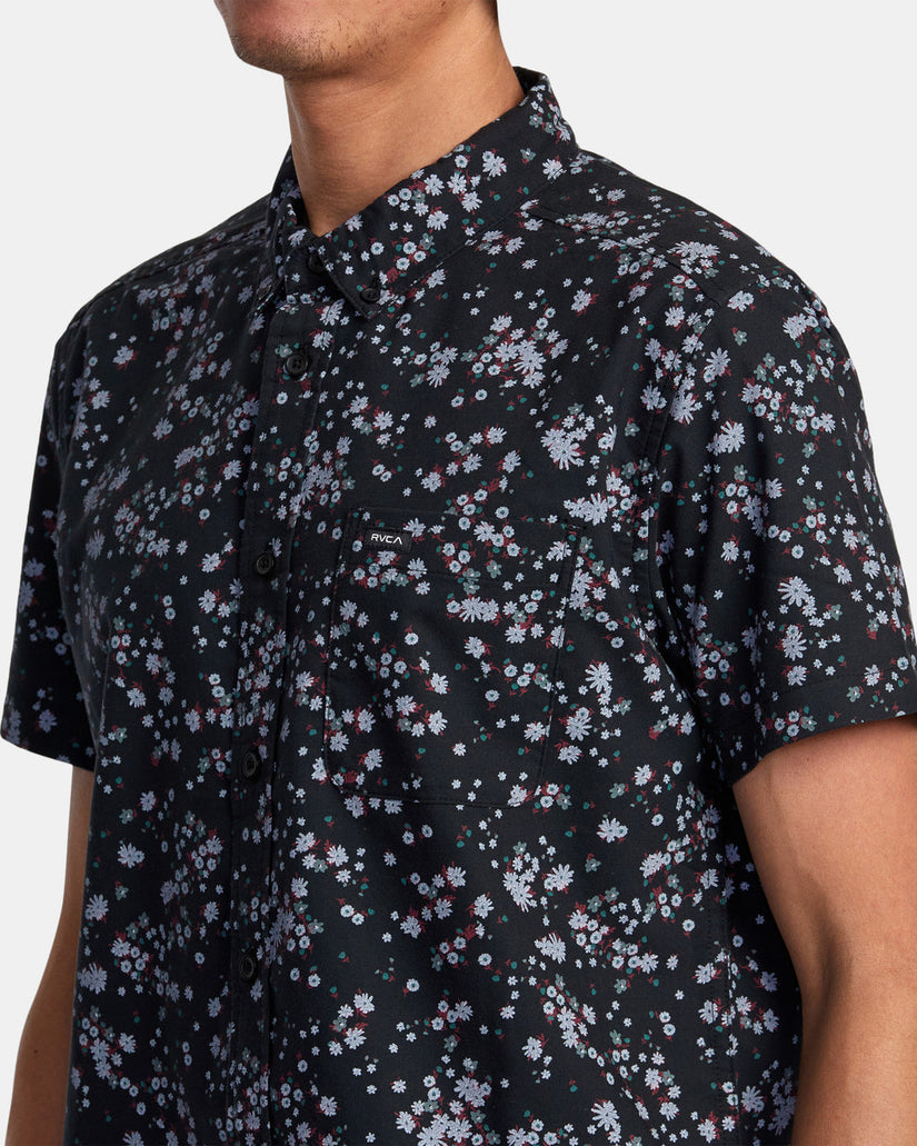 That'll Do Print Short Sleeve Shirt - Black