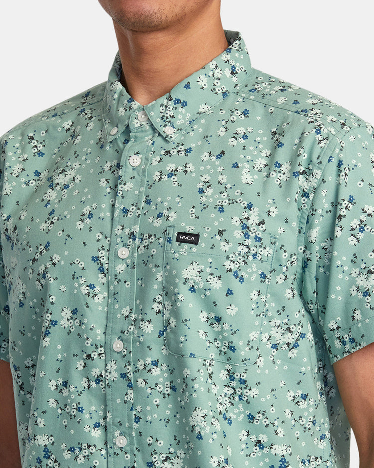 That'll Do Print Short Sleeve Shirt - Green Haze