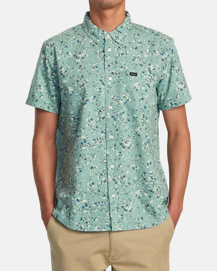 That'll Do Print Short Sleeve Shirt - Green Haze