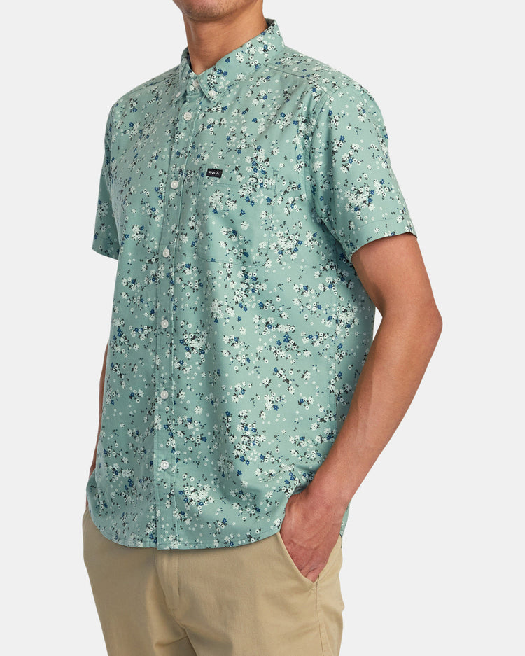 That'll Do Print Short Sleeve Shirt - Green Haze