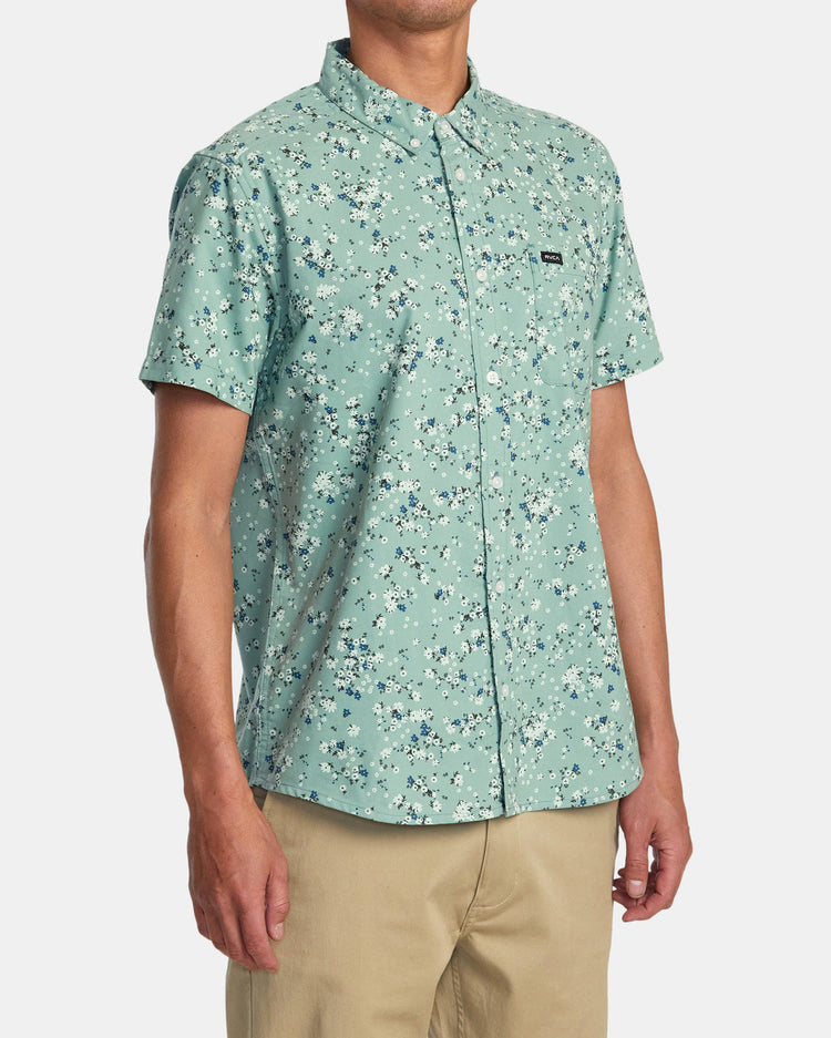 That'll Do Print Short Sleeve Shirt - Green Haze