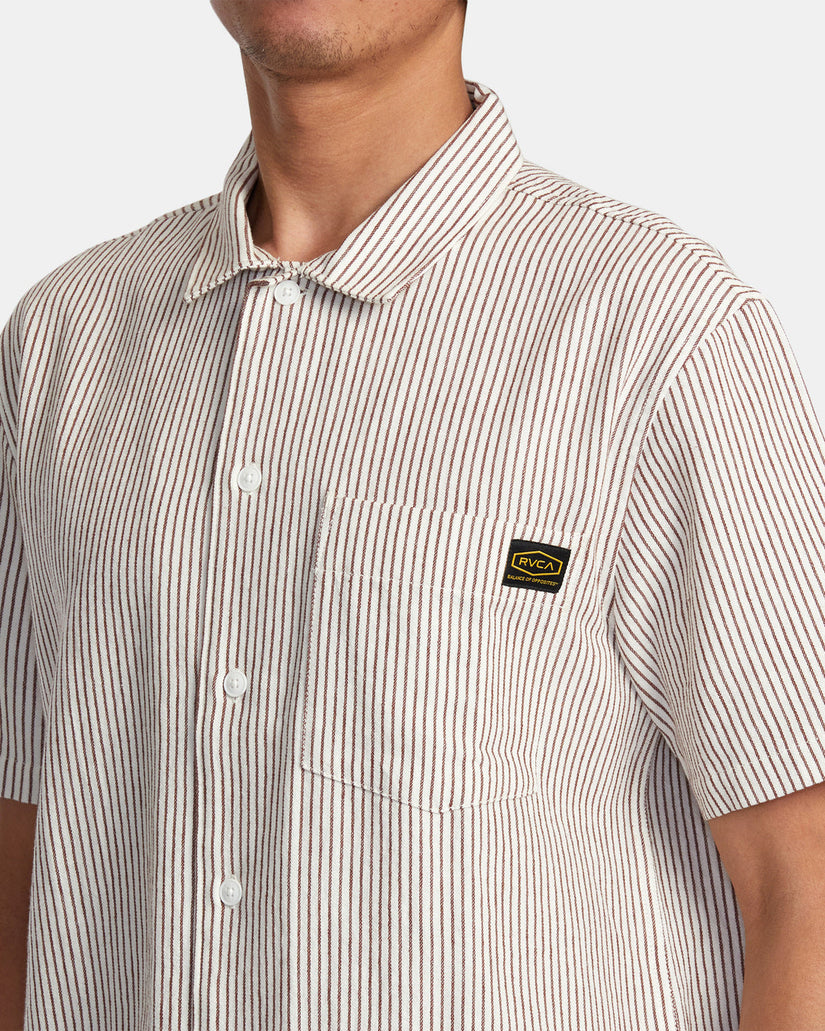 Dayshift Stripe II Short Sleeve Woven Shirt - Natural
