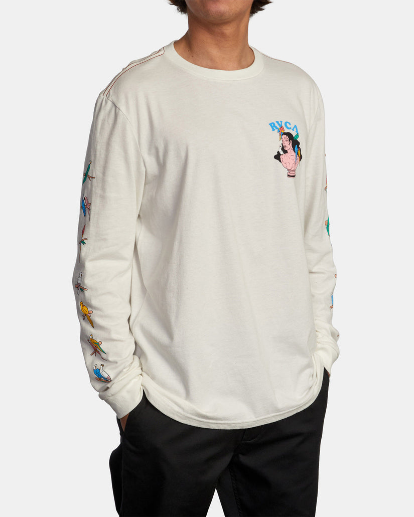 Lp X Klw Parrot Ice Long Sleeve Tee - Antique White
