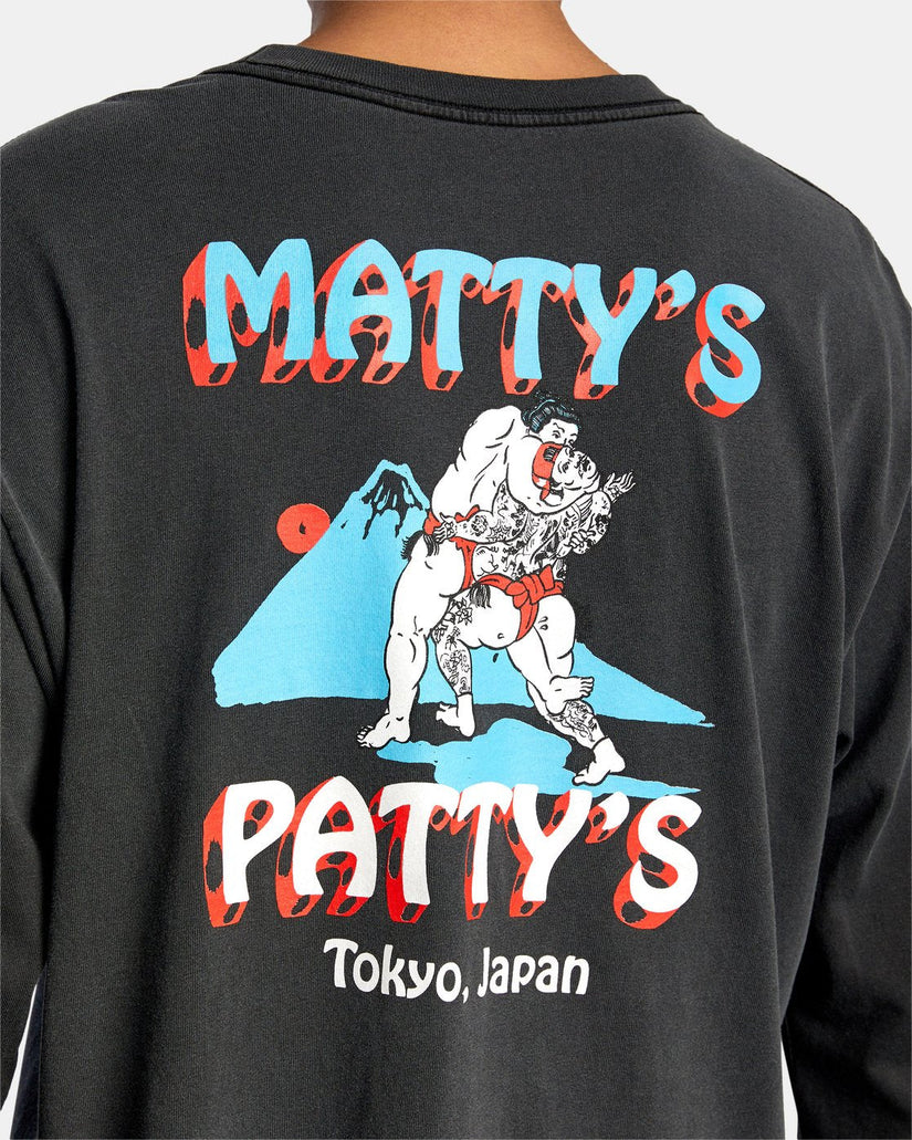 Mattys Pattys Tokyo Long Sleeve Tee - Black