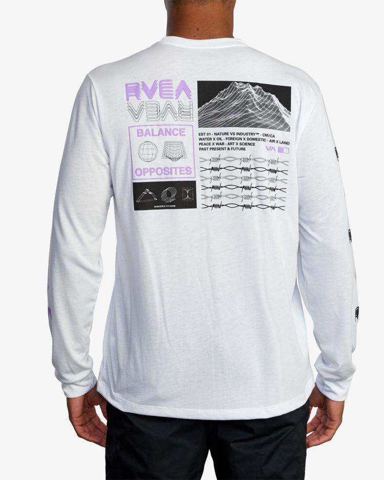 Wire Frame Long Sleeve Tee - White