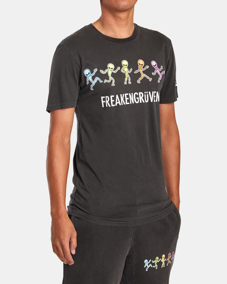 RVCA X Freaktopia - T-Shirt Unisex - Washed Black