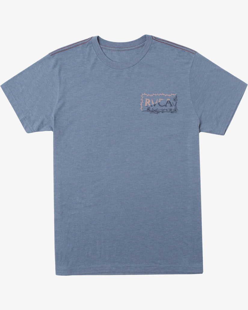 Sharp Split Short Sleeve T-Shirt - Industrial Blue