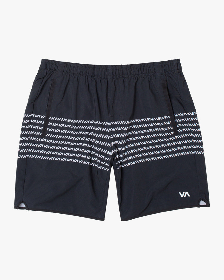 Boys Yogger Stretch Elastic Shorts 15" - Black/White