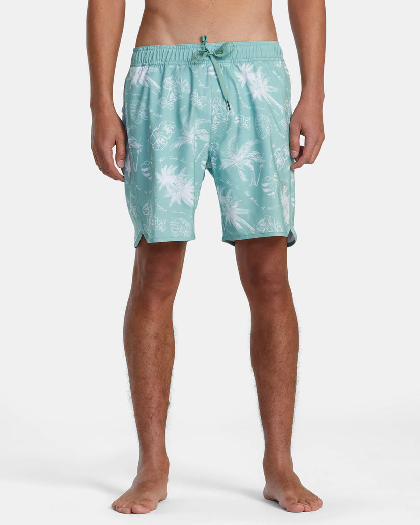 Eastern Elastic Waist Boardshorts 17" - Light Spinach