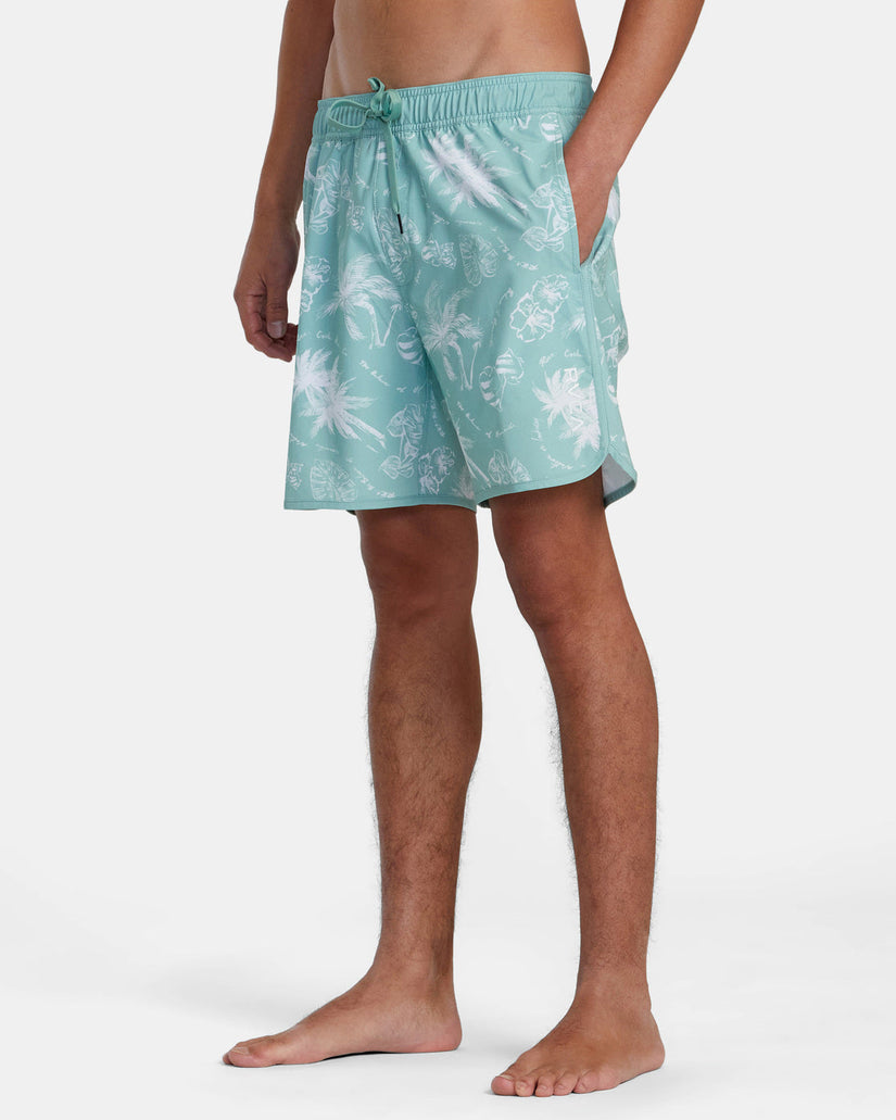 Eastern Elastic Waist Boardshorts 17" - Light Spinach