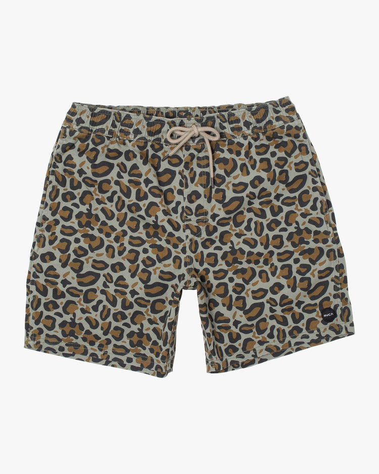 Escape Print Elastic Waist Walkshorts 17” - Aloe