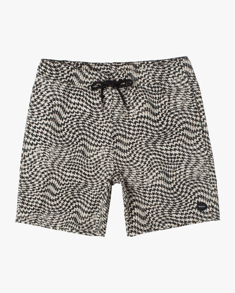 Escape Print Elastic Waist Walkshorts 17” - Black/White