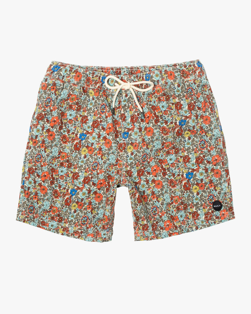 Escape Print Elastic Waist Walkshorts 17” - Natural Multi