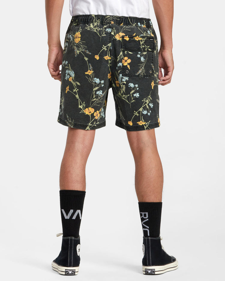 Escape Print Elastic Waist Walkshorts 17” - Midnight