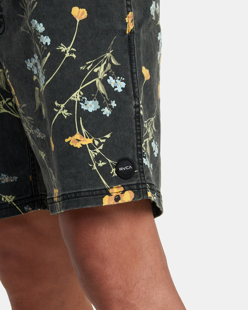 Escape Print Elastic Waist Walkshorts 17” - Midnight