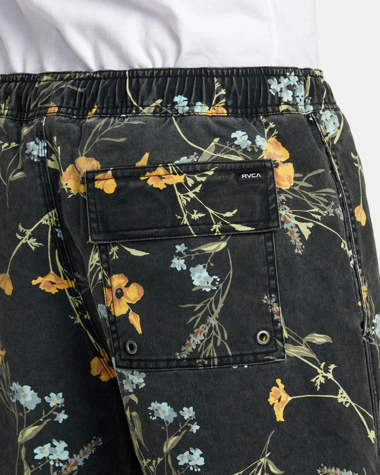 Escape Print Elastic Waist Walkshorts 17” - Midnight