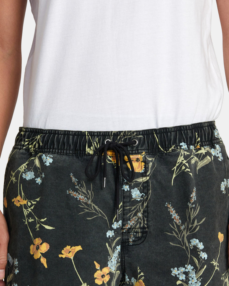 Escape Print Elastic Waist Walkshorts 17” - Midnight