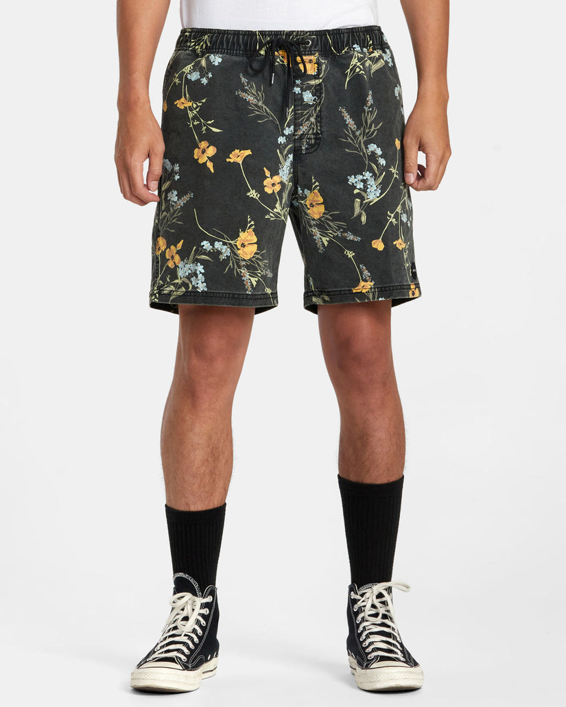 Escape Print Elastic Waist Walkshorts 17” - Midnight