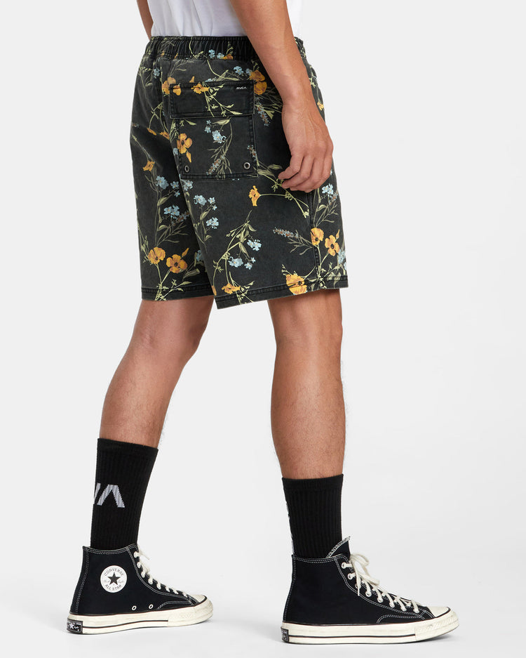 Escape Print Elastic Waist Walkshorts 17” - Midnight