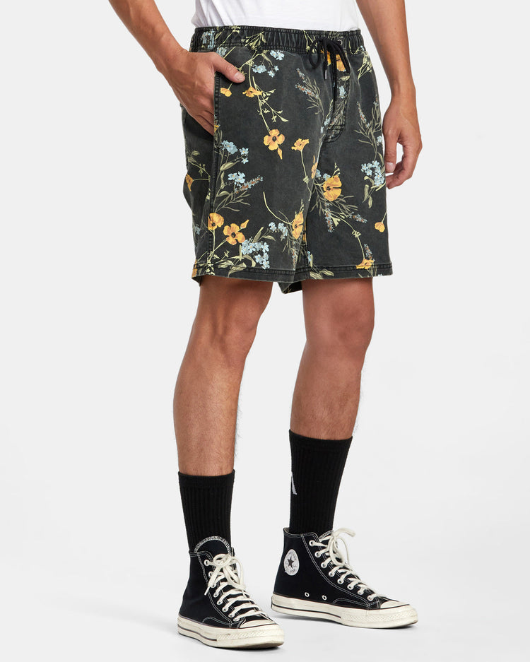 Escape Print Elastic Waist Walkshorts 17” - Midnight