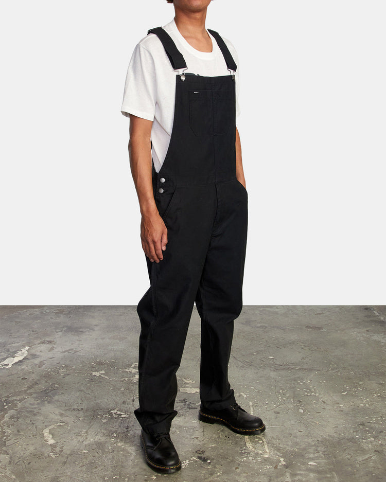 Chainmail Relaxed Fit Overalls - RVCA Black