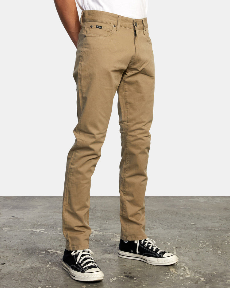 Daggers Slim Fit Twill Pants - Wood