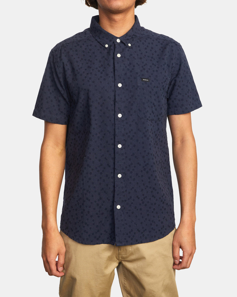 That'll Do Dobby Short Sleeve Shirt - New Navy