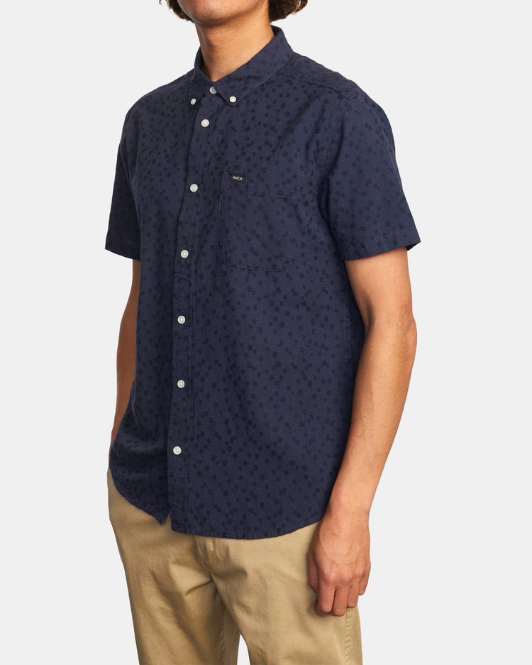 That'll Do Dobby Short Sleeve Shirt - New Navy