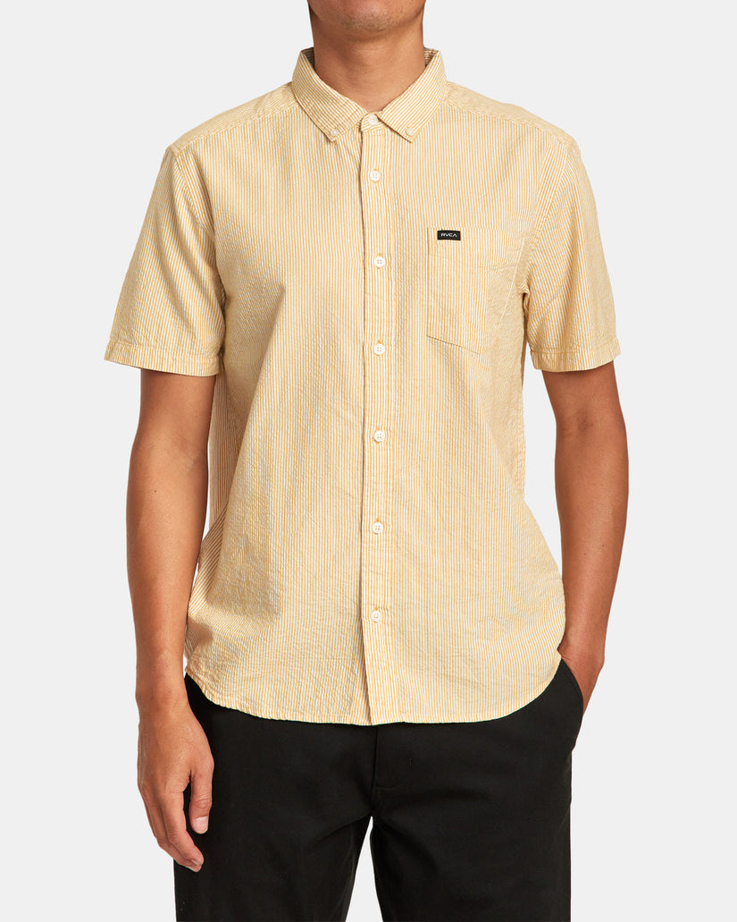 Endless Seersucker Short Sleeve Shirt - Butterscotch