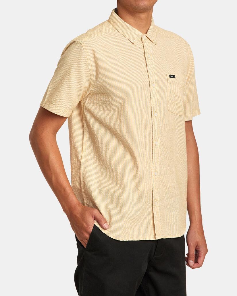 Endless Seersucker Short Sleeve Shirt - Butterscotch